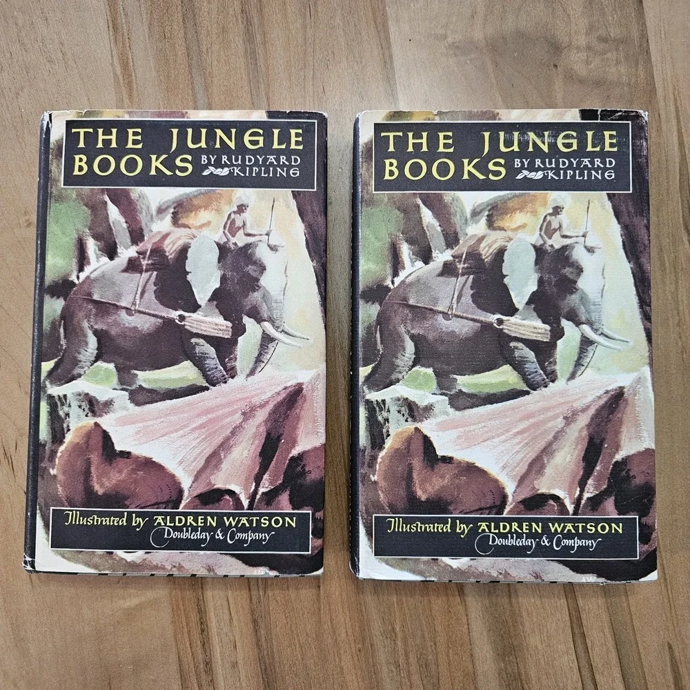 THE JUNGLE BOOKS Vol I & Vol‎ II  Rudyard Kipling 1948 HCDJ set